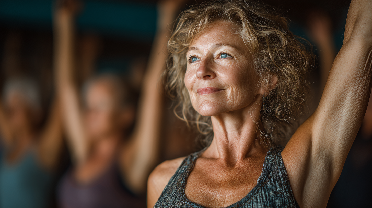 Група людей старшого віку виконують балетні рухи